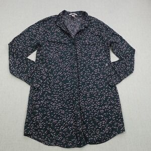 Victoria's Secret Shirt Womens Small Leopard Print Button Up Pajama Top Lounge